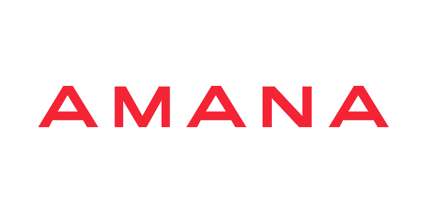 Amana logo representing HVAC systems and major household appliances, including furnace, heat pump, air conditioning, refrigerator, and oven repair services.